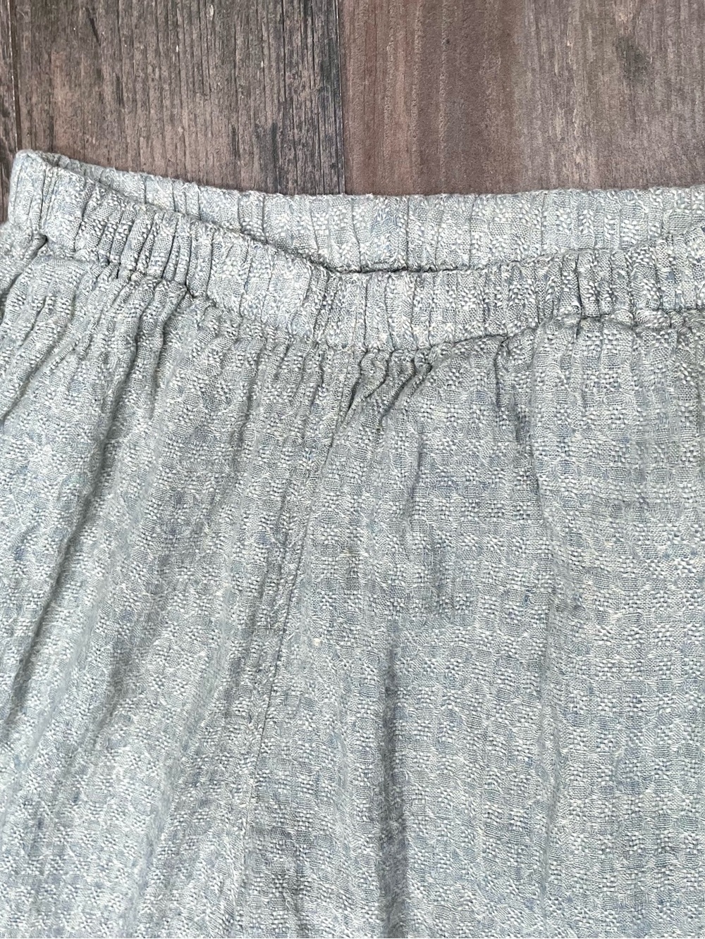 Flax 100% Linen Textured Wide-Leg Pants Sz S Gray/beige Pockets Lagenlook Boho - Picture 2 of 8